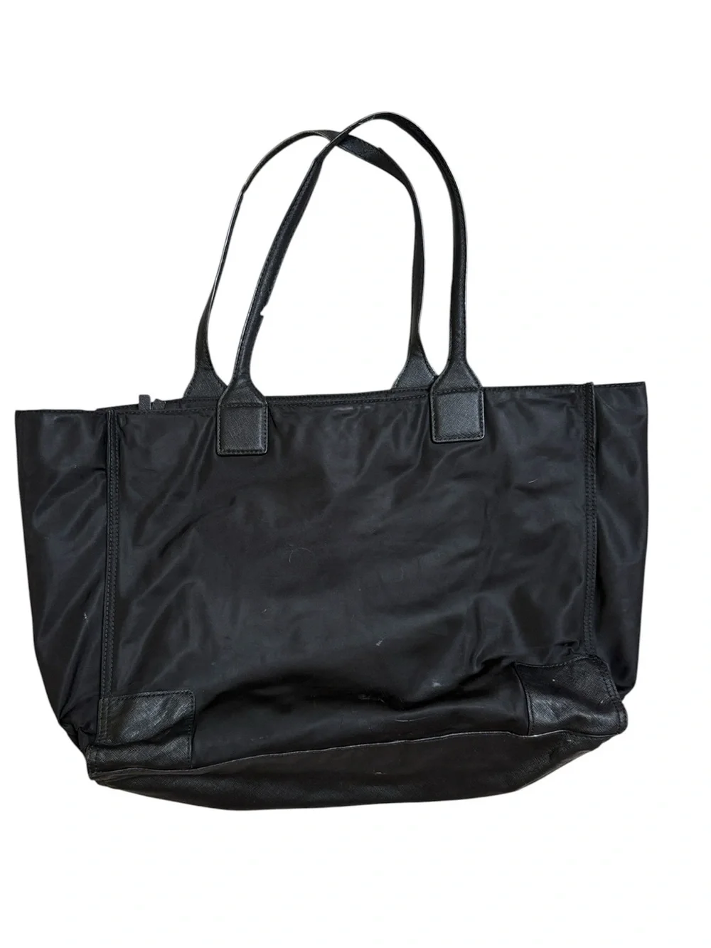 Tory Burch Black Nylon and Leather Tote